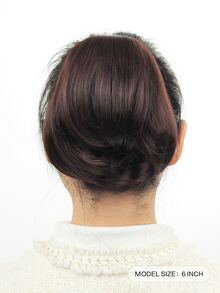 liangyuan Short Straight Synthetic Hair Bun - Camel - View 2