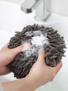 1入組廚房懸掛式速乾清潔手球可懸掛式吸水毛巾家用手巾 - 深灰色 - 查看 4