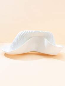 素色草編帽 - 白色 - 查看 2