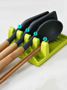 1入組素色塑膠锅盖储物架 - 綠色 - 查看 5