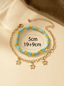 Pulsera con estrella & con diseño de cuenta - Multicolor - Ver 5