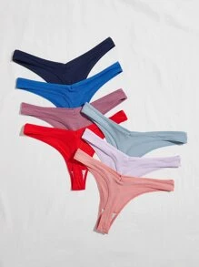 Snug Zone 7packs Letter Patched Rib Sexy Panties - Multicolor - View 2