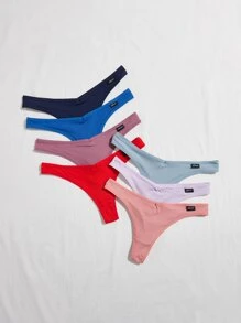 Snug Zone 7packs Letter Patched Rib Sexy Panties - Multicolor - View 3