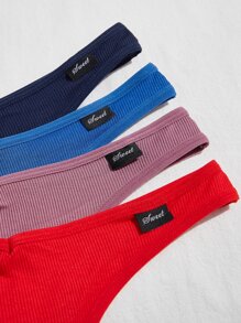 Snug Zone 7packs Letter Patched Rib Sexy Panties - Multicolor - View 5