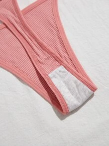 7 paquetes de tanga de punto acanalado sexy