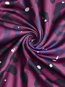 SHEIN LUNE Leggings con estampado de leopardo - Morado - Ver 5