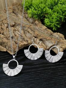 Set joya con textura de metal con diseño de sector