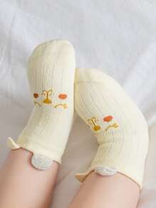 4雙嬰兒卡通圖案襪子 - 彩色 - 查看 4