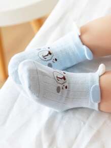 4雙嬰兒卡通圖案襪子 - 彩色 - 查看 5