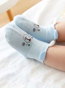 4雙嬰兒卡通圖案襪子 - 彩色 - 查看 6