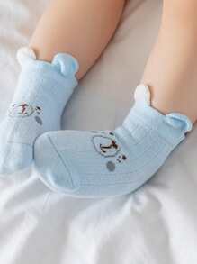 4雙嬰兒卡通圖案襪子 - 彩色 - 查看 7