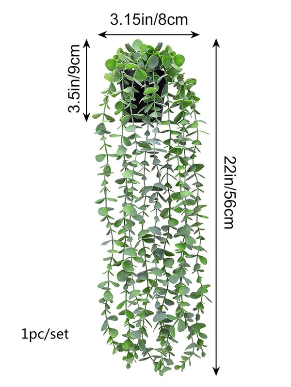 1pc Artificial Plant With Flowerpot, Faux Potted Hanging Vine For Home