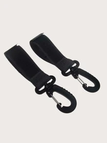 2pcs Baby Stroller Hanging Hook - Black - View 3