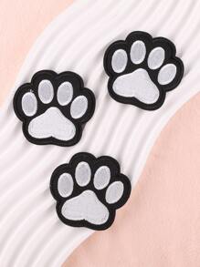 3 piezas Parche termoadhesivo con diseño de pata - Blanco y Negro - Ver 1