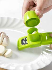 1 pieza Prensa para ajo de plástico ajo multifuncional cocina - Verde - Ver 4