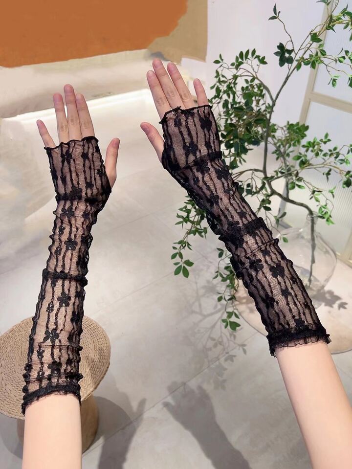 arm length fingerless gloves