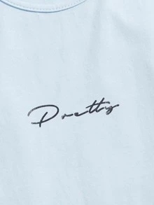 SHEIN Men Letter Graphic Racer Back Sports Tank Top - Baby Blue - View 4