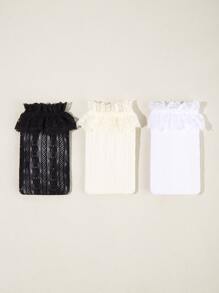 3pairs Baby Heart Pattern Over The Knee Socks - Multicolor - View 1