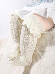 3pairs Baby Heart Pattern Over The Knee Socks - Multicolor - View 2