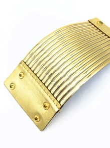 3pcs/set Textured Metal Jewelry Set - Yellow Gold - View 4