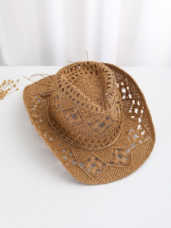 Hollow out straw hat women men sun hat shein usa