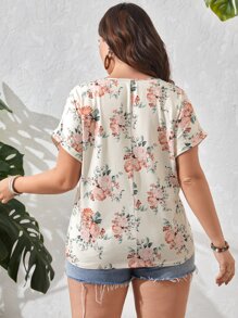SHEIN LUNE Áo thun Plus size Hoa Giải trí - Nhiều màu - Xem 2