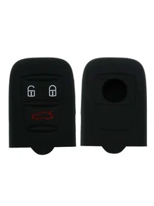 1pc Silicone Car Key Case Compatible With Alfa Romeo - Black - View 1