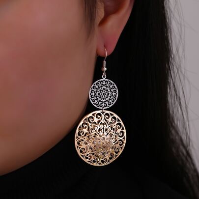 Hollow Out Round Drop Earrings