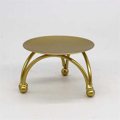 1 pieza de candelabro de hierro redondo geométrico mini para decoración de escritorio, decoración de Halloween, otoño, festividades, Navidad, invierno, decoración de habitación, regalos