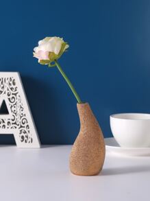 1pc Wooden Pattern Flower Vase - Gold - View 1