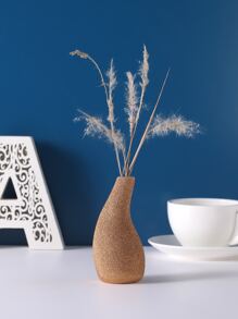 1pc Wooden Pattern Flower Vase - Gold - View 2