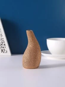 1pc Wooden Pattern Flower Vase - Gold - View 3