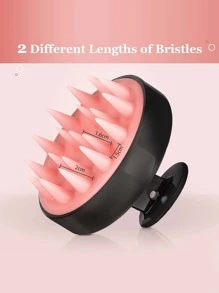 1pc Two Tone Massage Hair Washing Brush,Bag,Organizer,Storage,Hair Clips - Pink - View 2