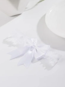 1 cái nơ nữ trang trí cô dâu thời trang Garter cho tiệc cưới - trắng - Xem 2