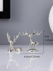 2 đồ trang trí hình con nai bằng sắt, dùng để trang trí nhà cửa, phòng khách, phòng ngủ, phòng học, tiệc cưới, trang trí không khí ngày lễ, ngày lễ tình nhân, quà cưới, quà tặng ngày lễ tốt nhất, trang trí giá trưng bày - Bạc - Xem 4