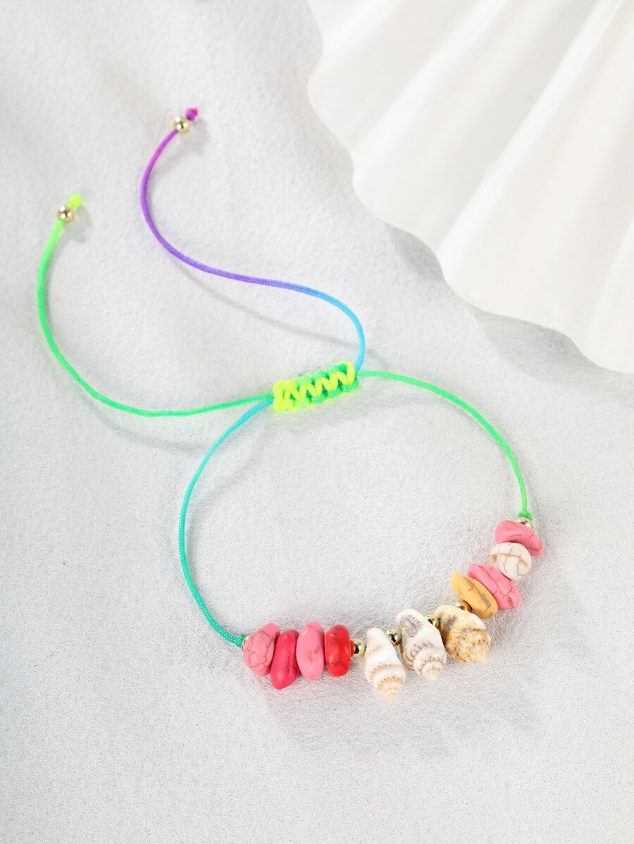 Pulsera concha & con diseño de cuenta - Multicolor - Ver 1