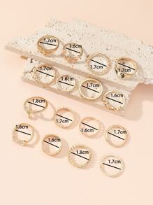 花和蛇設計圓環 - 金黃色 - 查看 3