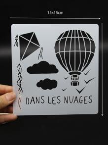 1 pieza Plantilla de dibujo globo aerostático - Blanco - Ver 2