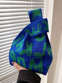 Bolso de ganchillo mini con estampado de letra - Multicolor - Ver 1