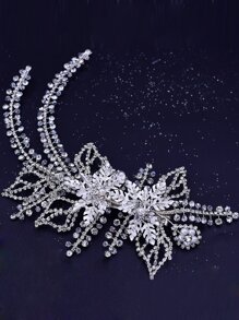 Phụ kiện đội đầu cô dâu đính đá lấp lánh cho đám cưới, vương miện phong cách Boho, phụ kiện ngày Valentine - Bạc - Xem 4