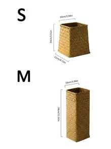 1 Bình/Giỏ Hoa Khô Phong Cách Bắc Âu Cổ Điển Dệt Bằng Cỏ Biển Và Trang Trí Trong Phòng Khách, Trang Trí Nhà Cửa, Bình Hoa, Trung Tâm, Trang Trí Bàn - gừng - Xem 3