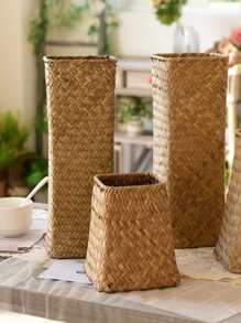 1 Bình/Giỏ Hoa Khô Phong Cách Bắc Âu Cổ Điển Dệt Bằng Cỏ Biển Và Trang Trí Trong Phòng Khách, Trang Trí Nhà Cửa, Bình Hoa, Trung Tâm, Trang Trí Bàn - gừng - Xem 5