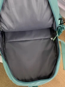 卡通鼠標字母刺繡貼布裝飾電腦雙肩包 - 綠色 - 查看 3