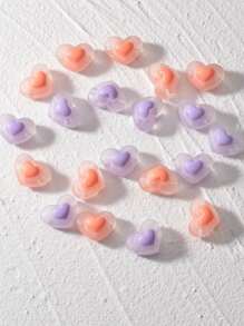 10入組/套心形DIY珠子 - 橘色 - 查看 1