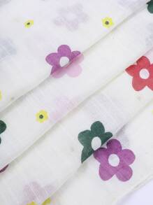 Girls Floral Print Scarf - White - View 3
