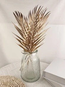 2 件人造叶子、假植物、秋季装饰、房间、书桌、花园装饰、房间装饰用品、情人节、礼物 - 金色 - 查看 1