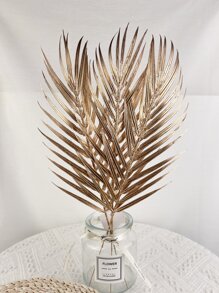 2 件人造叶子、假植物、秋季装饰、房间、书桌、花园装饰、房间装饰用品、情人节、礼物 - 金色 - 查看 3