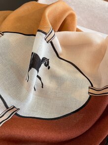 1入斑紋圖案圍巾，時尚優雅休閒週末穿著的頭巾，髮帶，頭箍，裝扮時尚必備 - 彩色 - 查看 6