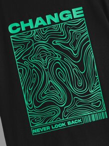 SHEIN Tween Boy Combo Casual Round Neck Printed Short Sleeve T-Shirt - Black - View 3