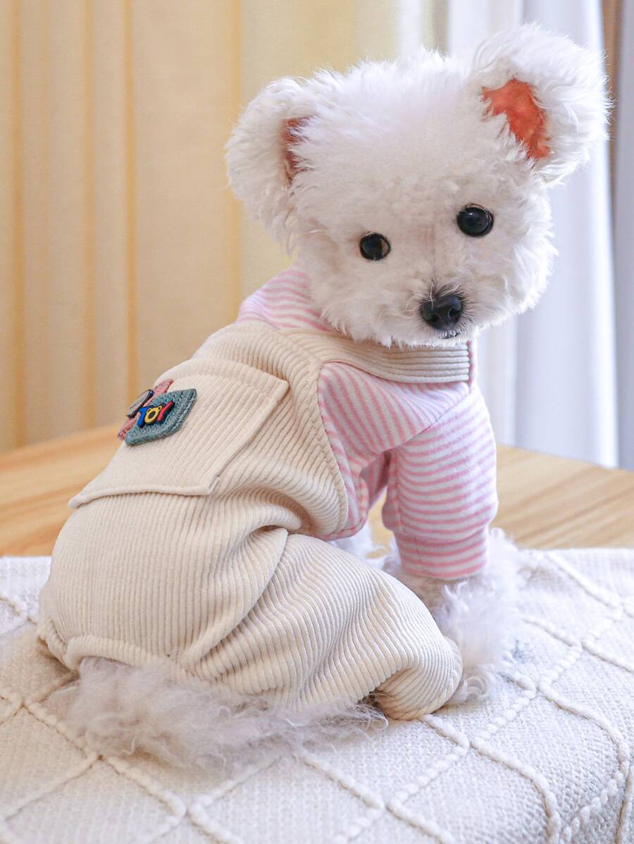 1 PC Letter Patch Trang trí áo liền quần cho thú cưng - Hồng - Xem 1